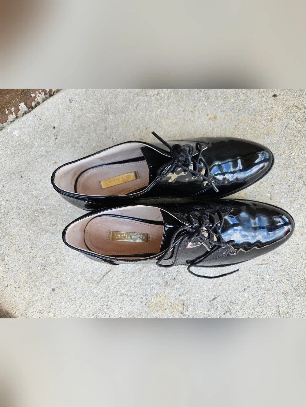 Louise et Cie Finch Shoes Womens 7M US  Oxford Lace Up Block Heels Leather Black